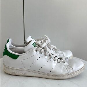 Adidas White and Green Stan Smith Sneakers